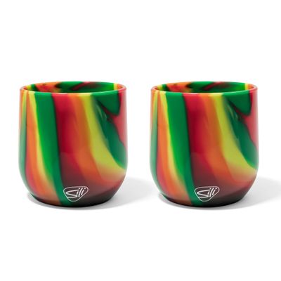Silipint: Stemless Wine Glasses 12oz: 2 Pack - Hibiscus - Silicone Unbreakable Cups, Hot & Cold Drinks, Dishwasher-Microwave-Freezer-Oven Safe