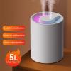 HASMI Humidifiers for Bedroom 5L Large Capacity Humidifier Dual Nozzle Mist Sprayer USB Home Office Air Freshener Colorful Light Moisturizing Steam Generator Humidifier for Home, yuqing2022 view 4