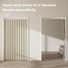 Accordion Closet Curtains with Tension Curtain Rods, Privacy Pleated Folding Door Curtains Blackout Thermal Insulated for Open Closet Room Divider Doorway, Beige, 94x79 view 3