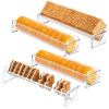 4PCS Cracker Serving Tray, Clear Cracker Holder, Transparent Macaron Display Tray, Acrylic Cracker Serving Stand, Rectangular Cracker Holder, Multipurpose Biscuit Holder for Home Party Food Display view 1