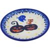 Polmedia Polish Pottery Coaster Plate - Jack-O-Lantern Fun Pattern Handmade in Boleslawiec Poland by Ceramika Bona + Certificate of Authenticity view 2