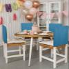 AMZRicher Wave Blue Chair Back Covers for Dining Chairs 6 Pack, Washable Removable Chair Slipcover Back Chair Protector for Wedding Baby Shower Party Pure Blue Solid Color Simple Minimalism Art view 3