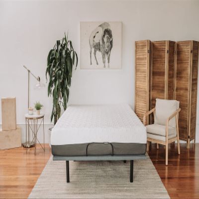 Sleep 12 Gel Memory Foam Mattress Twin XL in White/Dark Gray