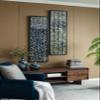 GOWE 15.5" x 55" Rectangular Shaped Rice Paper Shadow Box Decor Wall Art, Transitional Style Wall Decor, Set of 2 view 1