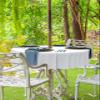 White Outdoor Indoor Table Cloth Round Table Cloths 54 Inch, Modern Simple Pure White Washable Waterproof Tablecloth with Umbrella Hole Zipper for Parties Pool Patio Coffee view 3