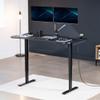 VIVO Electric 63 x 32 in Standing Desk with Built-in Power Strip, Touch Screen Adjustment, 220 lb Frame Support, 2E Series, Black Top Black Frame, DESK-KIT-2EBAC view 2