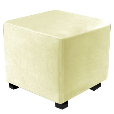 LIULIWEIFA Stretch Square Ottoman Cover 36x36/38x38/40x40 Folding Storage Stool Furniture Protector Soft Rectangle Ottoman Covers Slipcover with Elastic Bottom,Beige,40x40cm