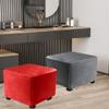 LIULIWEIFA Stretch Square Ottoman Cover 36x36/38x38/40x40 Folding Storage Stool Furniture Protector Soft Rectangle Ottoman Covers Slipcover with Elastic Bottom,Beige,40x40cm view 2