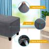 LIULIWEIFA Stretch Square Ottoman Cover 36x36/38x38/40x40 Folding Storage Stool Furniture Protector Soft Rectangle Ottoman Covers Slipcover with Elastic Bottom,Beige,40x40cm view 4