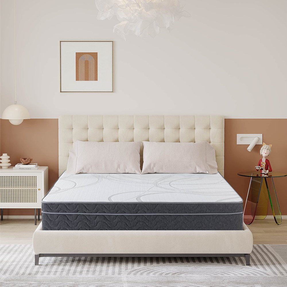 GOWE Hybrid 10 Inch Calking Mattress, Cooling Gel Infused Memory Foam and Individual Pocket Spring Mattress, Made in USA, Mattress in a Box, CertiPUR-US Certified