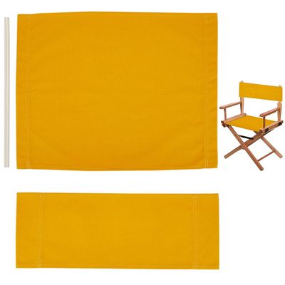 GORGECRAFT 21~16x8~21" Director Chair Canvas Replacement Gold Movie Chair Covers Kit Polyester Cloth Seat and Back with Wood Stick for Portable Folding Director Seat Makeup Chair Accessories Garden