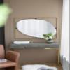 30x1x40 Poppy Mirror with Gold Metal Frame Contemporary Design Wall Decor for Bathroom, Entryway Wall Decor view 3