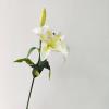 WZYINLET Artificial Lily Bouquet Living Room Decoration Ornaments Potted Fake Flowers, Light Yellow (Both Ends) view 1
