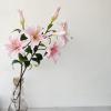 WZYINLET Artificial Lily Bouquet Living Room Decoration Ornaments Potted Fake Flowers, Light Yellow (Both Ends) view 3