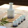 ANAIUCY Japanese Sake Cup Set with Warmer Sake Set 6-Piece with 1 Warmer Ceramic and 1 Sake Pot, 4 Sake Cup view 3