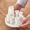 ANAIUCY 8 Pieces Sake Set, High-Grade White Jade Ceramics Sake Cup Set, Elegant Design Best Gift for Family and Friends, with 6 Sake Cups, 1 Sake Pot and 1 Tray Cups view 3