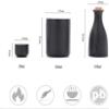 ANAIUCY Japanese Sake Cup Set 4 Piece Porcelain Pottery Traditional Ceramic Cups Crafts Wine Glasses Japanese Sake Set with 1 Sake Serving Bottle and 2 Sake Cups,Black,6pcs view 3