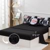 A Nice Night Sports Geometric Grid Black Patchwork Baseball Printed for Boys Full 6Pcs Bed in A Bag Comforter Bedding Set,Black view 4