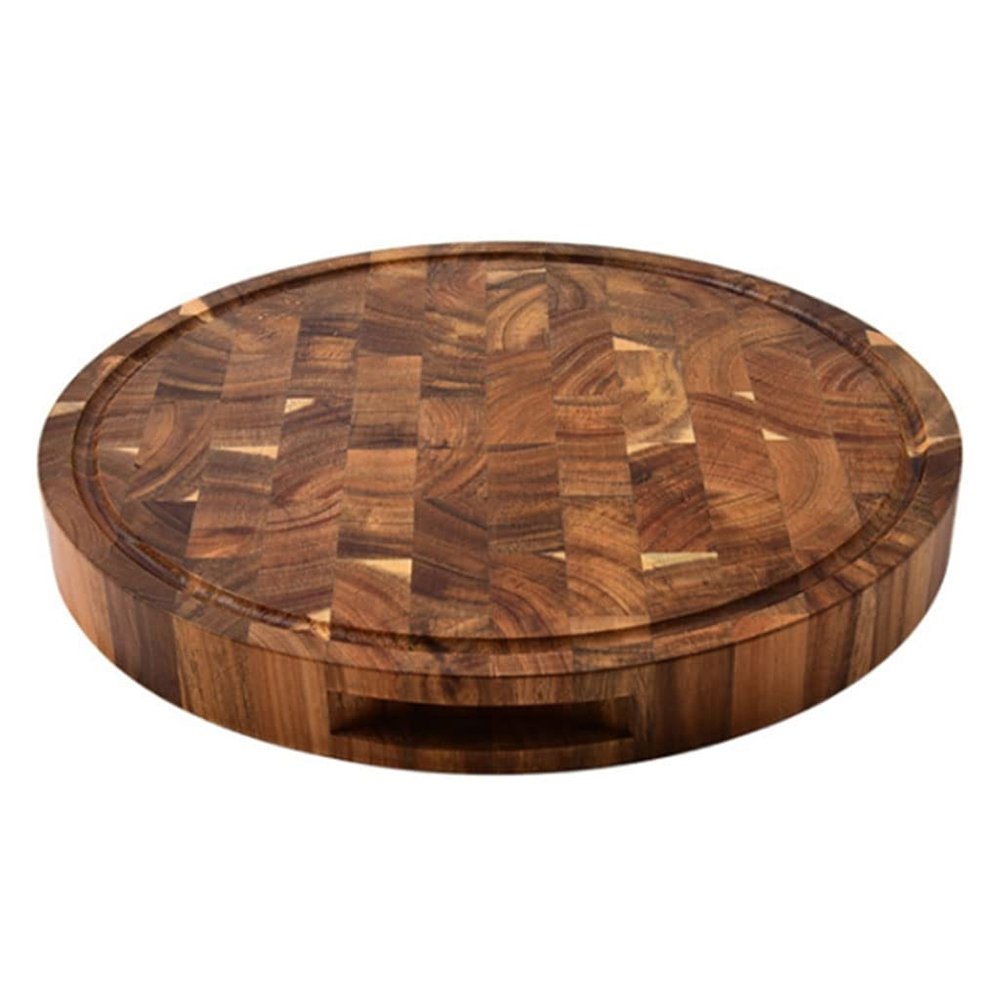 TEMKIN Choing Board1pcs Wood End Grain Cutting Boards Wooden Butcher Block Meat Cutting Wood Thick Board Round Wood Cutting