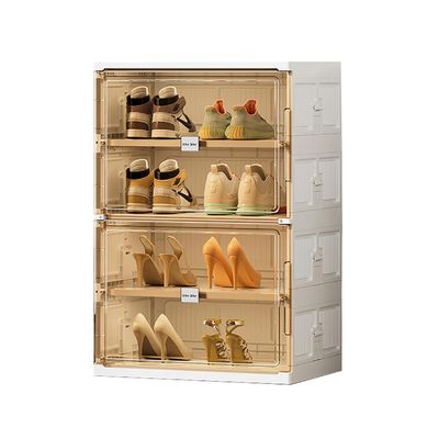 ANAIUCY Large Capacity Transparent Shoe Cabinet, Home Storage Display Cabinet, Folding Shoe Rack, Magnetic Door Dustproof Shoe Box,B
