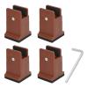 Cocoarm Furniture Risers 4pcs Rubber Risers for Table Sofa Bed, Bed Risers Added Height for Extra Storage Space and Flexibility Furniture Leg Risers with Adjustable Screw Clamp (Brown) view 1