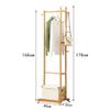 Dntum Solid Wood Floor-Standing Clothes Rail, Multi-Functional Clothes Storage Rack, Strong Load-Bearing, Simple and Modern, Used in Bedroom, Living Room,A,48 x 30 x 170cm view 2