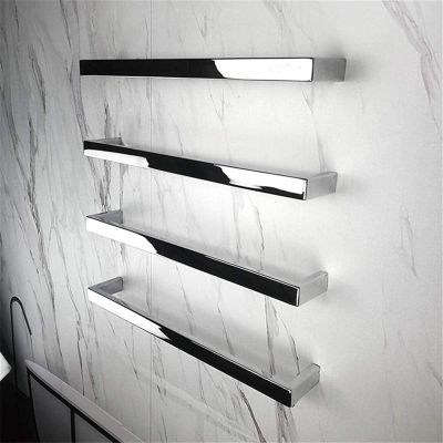 IKUMOK Towel Warmer, Hot Towel Warmer for Bathroom, Wall Mount Towel Warmer and Drying Rack Stainless Steel Electric Towel Rack 4 Square Bars