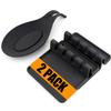 Kitchen Silicone Utensil Rest with Drip Pad-BPA-Free Heat-Resistant Spoon Rest for Stove Top - Spoon Rest for KitchenCounter - Kitchen Gadgets &Grill Utensil Holder-Black 3 Pcs view 1