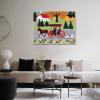 Champagne Gold Frame-Maud Lewis Painting, Famous Canvas Prints, Landscape Art Painting for Home Decor, "Carriage and Dog", Reproduction Print on Canvas 30x40cm-11.8x15.7in view 2