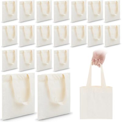 Amylove 72 Pcs Mini Tote Bag Sublimation Blank Canvas Tote Bags Reusable Grocery Luggage DIY Sack Goody for Party Even (10 x 10 Inch,Natural Color)