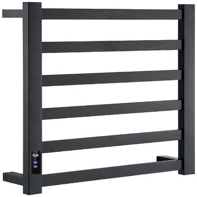 IKUMOK Electric Towel Warmer, Stainless Steel Heated Towel Rack, Wall Mount 6 Bar Heated Towel Rail with 18H Timer for Bathroom, Adjustable Temperature, Hardwired