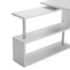 LUNIZ Computer Desks Home Office Desk White Corner Rotating L-Shaped Computer Desk with Bookshelf Multi-Functional Study Desk Workstation Home Office Table view 4