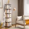 SoOSSN Bookshelf 360 Rotating Bookshelf Standing Bookcase Removable Rolling Bookcase Picture Book Book Shelf Organizer (Color : Walnut, Size : 48 * 157cm) view 2
