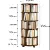 SoOSSN Bookshelf 360 Rotating Bookshelf Standing Bookcase Removable Rolling Bookcase Picture Book Book Shelf Organizer (Color : Walnut, Size : 48 * 157cm) view 3