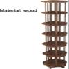 SoOSSN Bookshelf 360 Rotating Bookshelf Standing Bookcase Removable Rolling Bookcase Picture Book Book Shelf Organizer (Color : Walnut, Size : 48 * 157cm) view 4