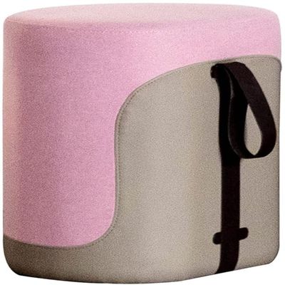 GaRcan Low Stool Creative Round Footstool, Bedroom Living Room Cushion, Home Decoration Sofa Foot Stool, Portable Hand Carry Design Stable (E)