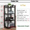 SRNSAEB 4 5 6 7 Tier Stereo Rack System Cabinet with Height-Adjustable Shelf & Wheels, Heavy Duty Stereo Components Rack Entertainment Stereo Components Organizer(4-Tier) view 2