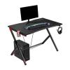 LUNIZ Computer Desks 45 Inch Gaming Desk Laptop Desk Desk Workstation with K-Shaped Adjustable Feet, Cup Holders and Headphone Hooks Home Office Table view 1