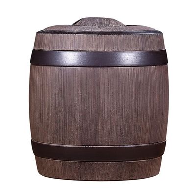 NEKCOCO Ceramic Tea Caddy Storage Room Storage Container Simulation Bucket Tea Can Purple Sand Pu'er Tea Cake Storage Tea Can Retro Sealed Storage Can Tea Storage Container