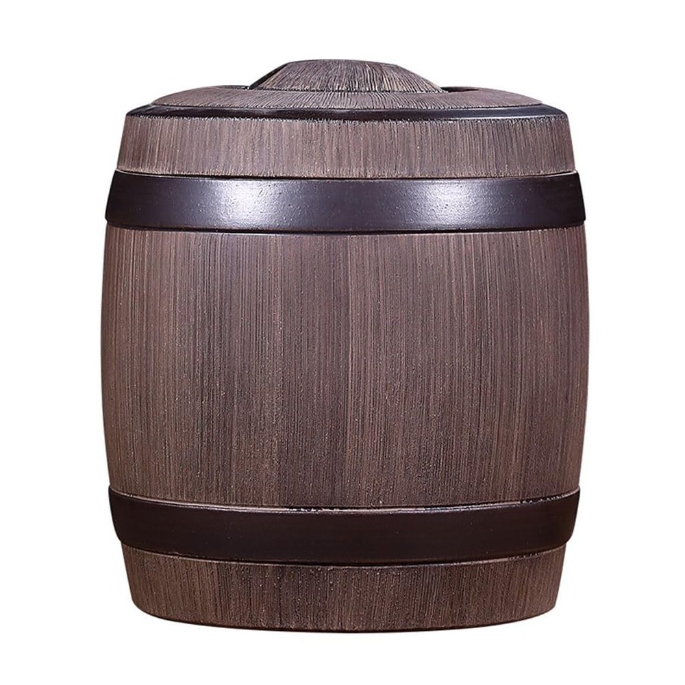 NEKCOCO Ceramic Tea Caddy Storage Room Storage Container Simulation Bucket Tea Can Purple Sand Pu'er Tea Cake Storage Tea Can Retro Sealed Storage Can Tea Storage Container