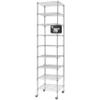 Finnhomy Heavy Duty 9 Tier Wire Shelving with Wheels 18x18x79-inches 9 Shelves Metal Storage Rack Thicken Steel Tube, Pantry Shelves for Storage, Adjustable Shelving Unit, NSF Certified, Chrome view 1