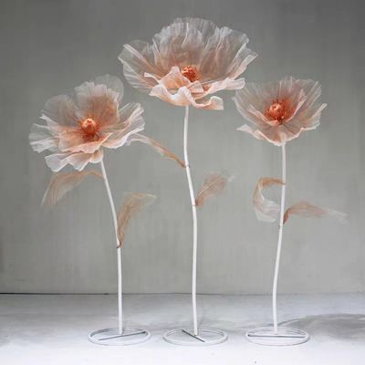 5.58ft Large Silk Artificial Flowers For Wedding Reception Props, Giant Flowers for Decoration, big flowers for Wedding Birthday Christmas Party Banquet, flores gigantes para decoracion, 3P*Champagne