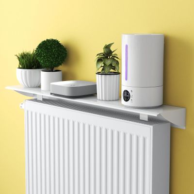 GXHYSW Radiator Shelf, White Slim Radiator Cover Dust-Proof Anti-Smoke Storage Heater Covers Maximize Space, Space Aluminum, Length Can Be Customized, Bearing 20kg,Width 17cm; Length 60cm