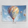 LFDSPYJE Hot Air Balloon Tapestry Wall Hanging Aesthetic Wall Tapestries for Bedroom Plant Flower Backdrop Tapestries Art Tapestrys Poster for Room Decor 60"x90" view 2