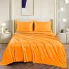Twin Size Sheet Set - 6 Piece - Hotel Luxury Satin Silk Bed Sheets - 18 Inches Deep Pocket - Breathable & Cooling - Orange - Flat Sheet, Fitted Sheet & 4 Pillowcases view 1
