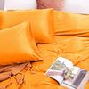 Twin Size Sheet Set - 6 Piece - Hotel Luxury Satin Silk Bed Sheets - 18 Inches Deep Pocket - Breathable & Cooling - Orange - Flat Sheet, Fitted Sheet & 4 Pillowcases view 3