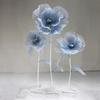 5.58ft Large Silk Artificial Flowers For Wedding Reception Props, Giant Flowers for Decoration, big flowers for Wedding Birthday Christmas Party Banquet, flores gigantes para decoracion, 3P*Blue view 1
