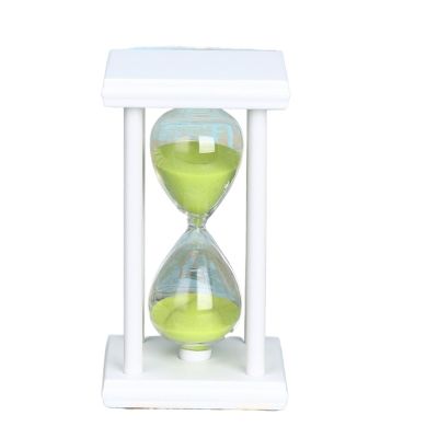 EoxinDm Hourglass, Hourglass Sand Timer, Creative Hourglass Kitchen Timer Home Decorations Glass Sandglass Wooden Sand Clock Desktop Ornaments with Meaning (Color : Green, Size : 30min)