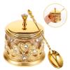 ABOOFAN Luxury Metal Sugar Cup Airtight Sugar Bowl with Spoon Perfect for Kitchen Seasoning Storage view 4