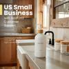 MaisoNovo Glass Hand Soap Dispenser | Dish Soap Dispenser for Kitchen | 16.9oz White Bottles with White Bamboo Pump | Bathroom Lotion Dispenser view 3